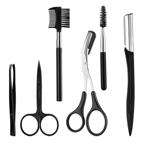 Trimmer Set 11/ 6 pcs Eyebrow Razor Kit Professional Eyebrow Shaping Knife Scissors Comb Women Makeup Accessory Dropship