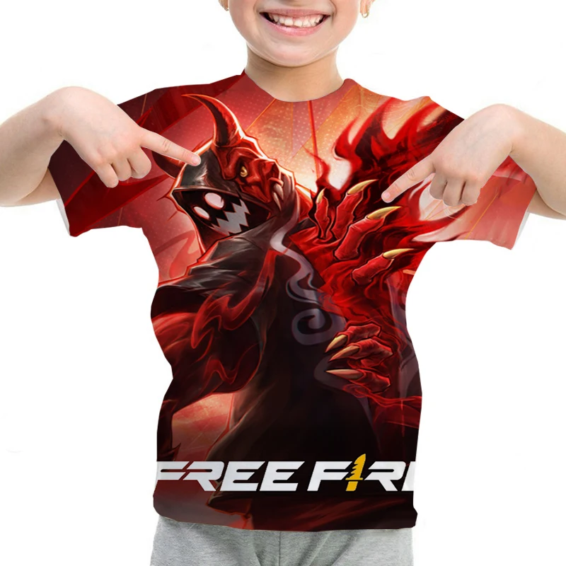 thumbnail image 1 of Camiseta con estampado 3D para niños, camiseta Free Fire 3D, camisetas casuales, camiseta de verano de manga corta con cuello redondo, ropa para niños Y2K, camiseta para niños, 1 of 5