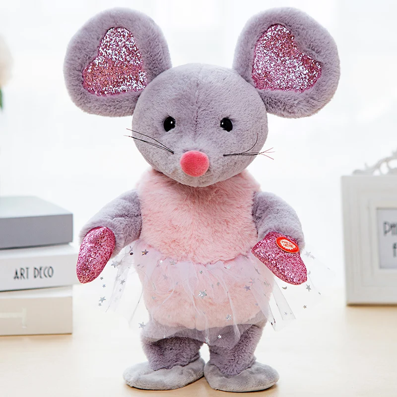 Robot Music Mouse Toys Dance Talk Electronic Plush Mouse Sound Control Interactive Mice Sing Song Animal For Kids Birthday Gift 2