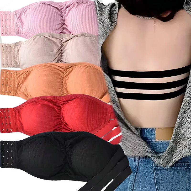 

Summer Seamless Strapless Bra One-piece Wrapped Tube Top Removable Pads Bras for Women Soft Andeau Sexy Lingerie Tube Tops