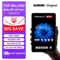Alldocube iplay 60 mini pro 8.4inch Tablet Helio G99 Android14 8GB RAM 128 ROM Dual SIM 4G LTE pad 6050mAh Battery