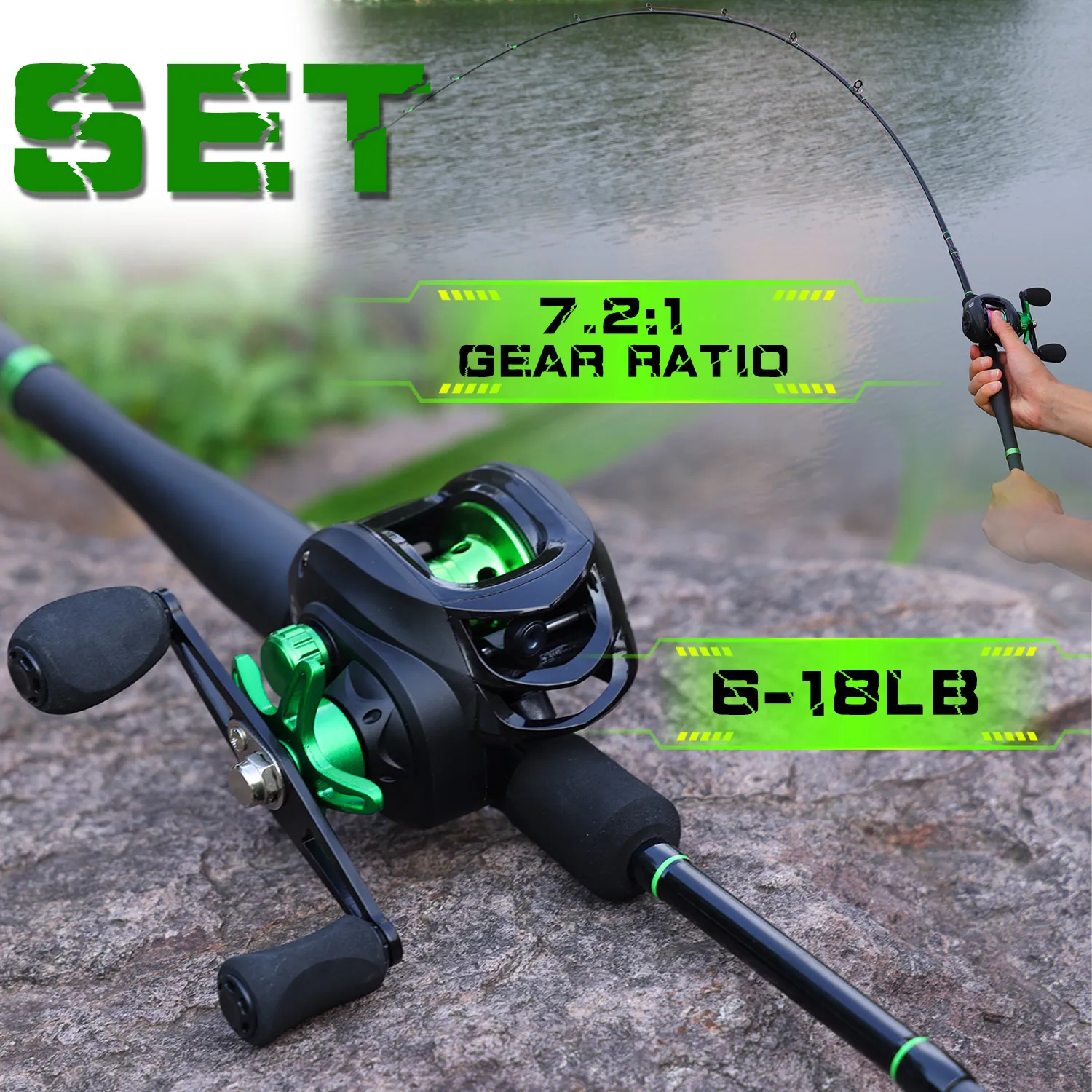 1.3~1.8m スポーツ・アウトドア Sougayilang-伸縮式釣り竿とコンボ