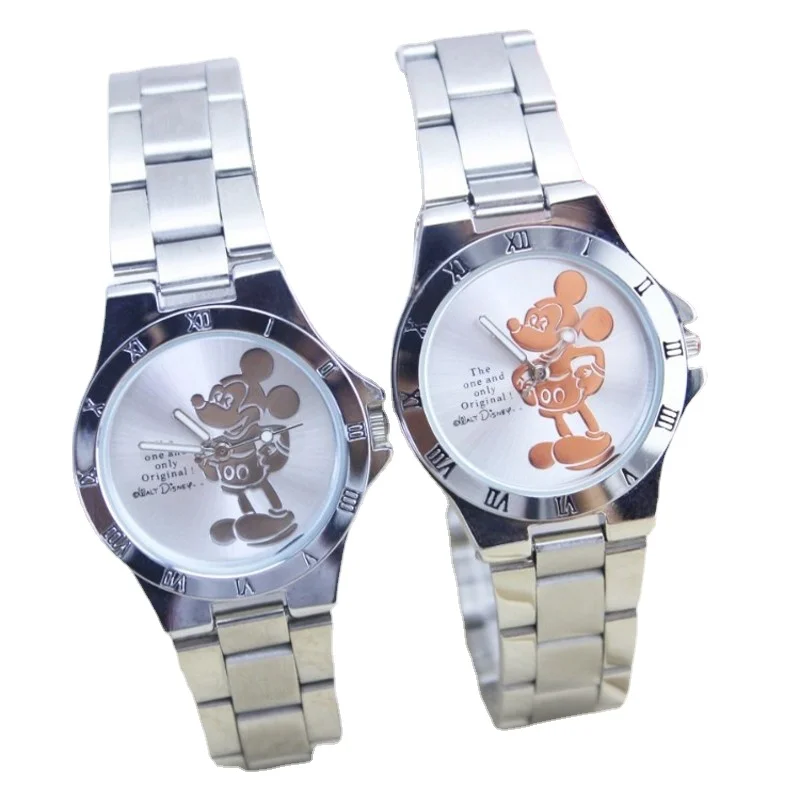 Disney Mickey Mouse Orologio Al Quarzo Da Donna Fashion Mickey Watch Orologio Da Uomo In Acciaio Inossidabile Per Orologi Da Cartone Animato Da Ragazz