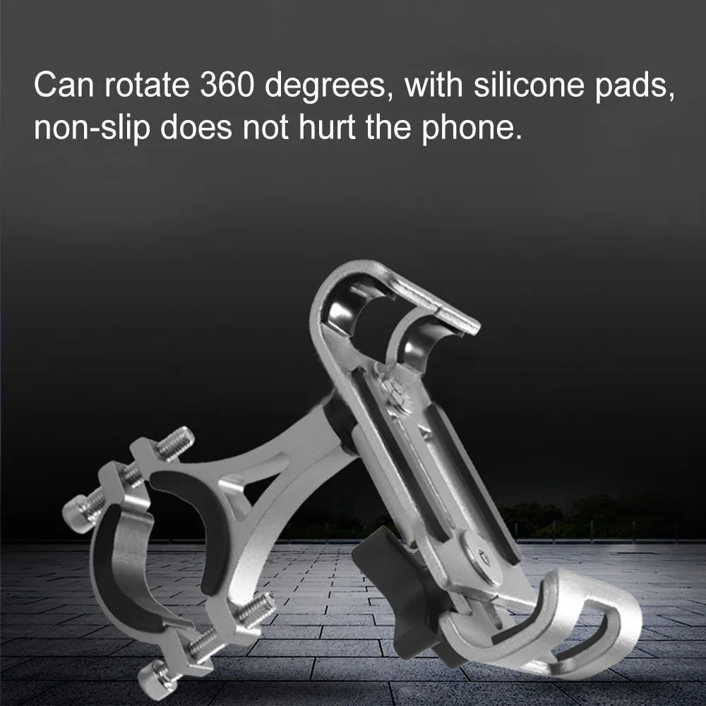 360 Rotate Aluminum Alloy Motorcycle Bicycle Phone Holder Anti-slip Bracket Support GPS Clip Bike Phone Stand for iPhone Xiaomi