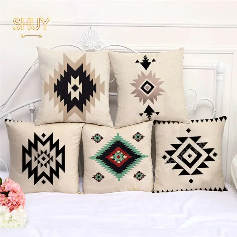 

Boho Aztec Geometric Pillowcase Cushion Cover Polyester Sofa Bedroom Home Decor Pillow Case Living Room Chair Seat Throw Pillows