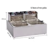 Electric Chips Fryer Electric Fryer Smokeless Commercial Double Cylinder French fries machine constant temperature fryer 1