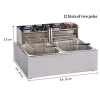 Electric Chips Fryer Electric Fryer Smokeless Commercial Double Cylinder French fries machine constant temperature fryer 1