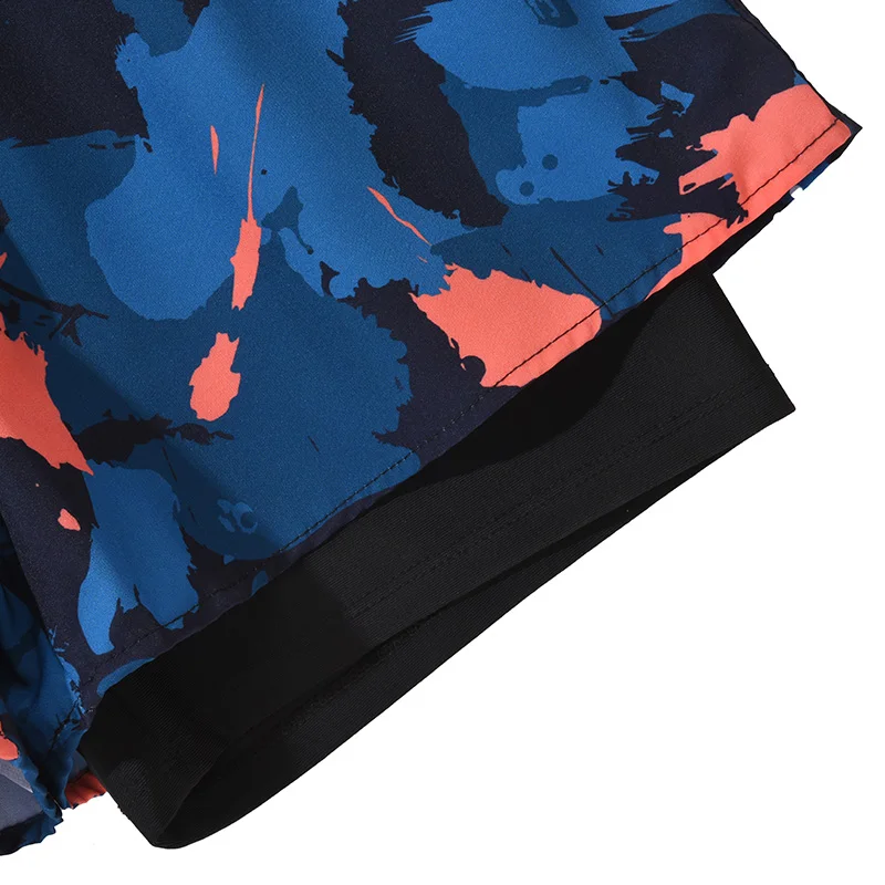 Swim Trunks Men Summer Anti-embarrassment Double-layer Style Quick-drying Large Size Flat Angle Professional