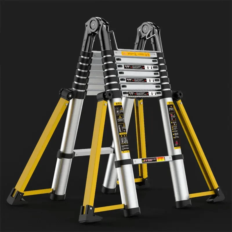 Multifunction Aluminum Alloy Telescopic Ladder Household Folding Ladder Herringbone Safety Engineering Ladder Lift Stairs