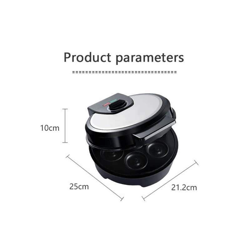 Electric Donut Machine 1200W Non-Stick Coated Kitchen Donut Maker Kid's Snacks Desserts Breakfast Makes 7Donuts US Plug