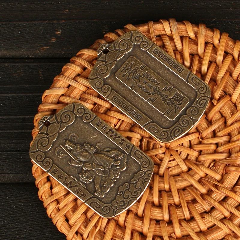 

1 шт., латунный брелок для ключей Чжао гунмин, аксессуары для ключей у кайчжун чжаокай лин, подвеска для мужчин и женщин, аксессуары для автомобильных ключей, подвеска