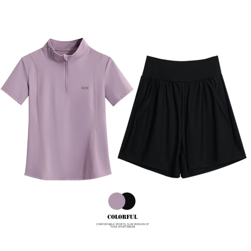 DRUR المرأة الصيف تشغيل مجموعة خفيفة الوزن تنفس فض...