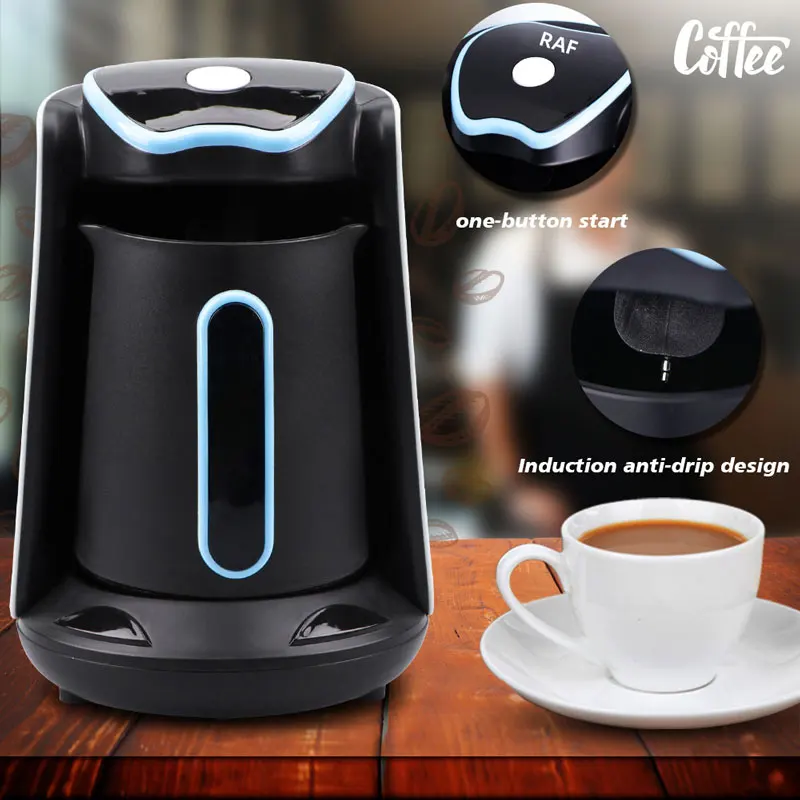 300ml Turkish Coffee Pot,600W Electric Drip Coffee Maker Machine, Household Office Small Milk Tea Pot, Anti-Drip