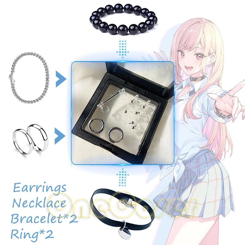 Anime My Dress-Up Darling Marin Kitagawa Cosplay Prop Bracelet Earrings Necklace Rings Accessory Sono Bisque Doll Wa Koi Wo Suru Anime Costumes