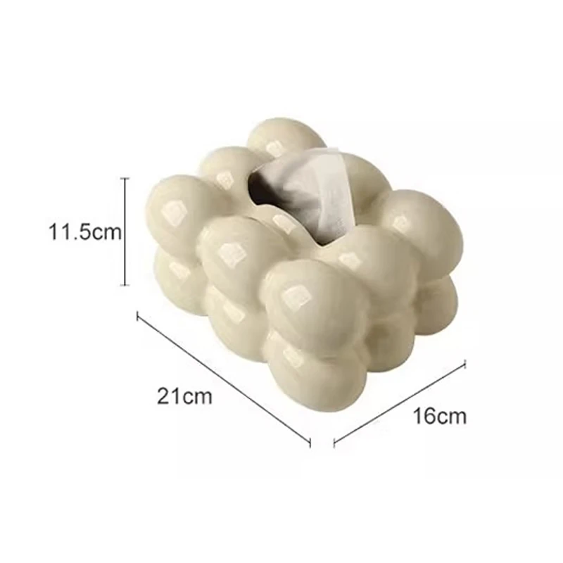 Creative ceramic tissue box, living room paper box, egg-shaped tabletop decoration, light luxury decoration 6