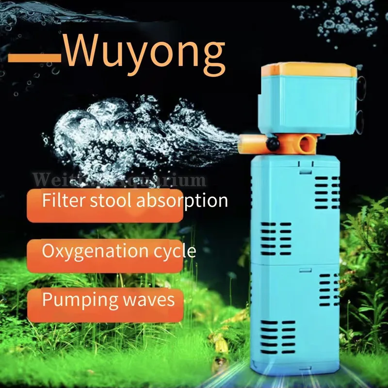 Fish tank filter small aquarium three-in-one submersible pump built-in circulating water purification fish acce |