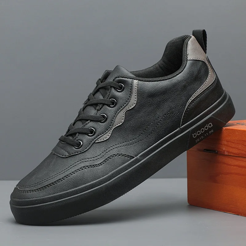 

New Autumn Men's Casual PU Leather Shoes Fashion Korean Board Shoes Lace-Up Men Shoes Sneakers Mens Shoes Zapatos De Hombre