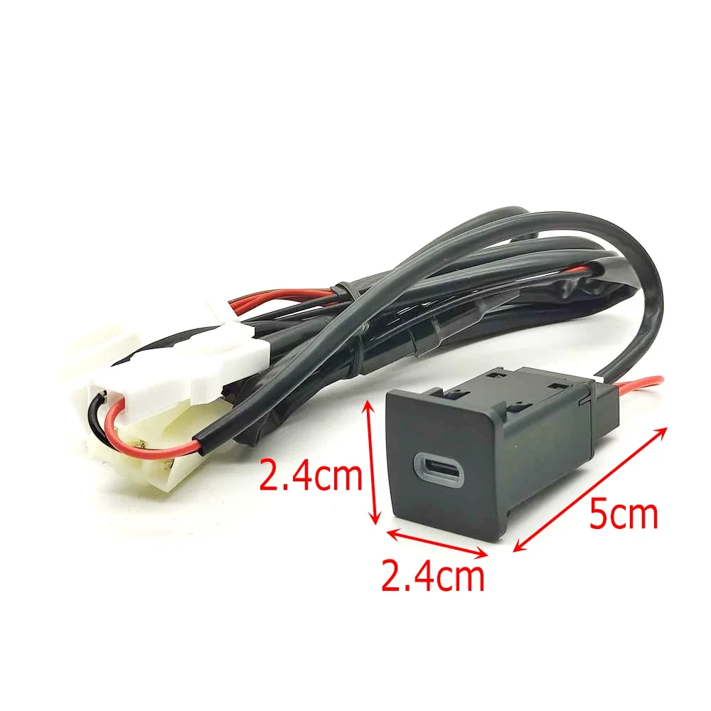 For VW Golf 6 MK6 Car Type-C Right Round Corner Quick Charger QC3.0 USB Interface Socket Fast Charging Power Adapter Switch