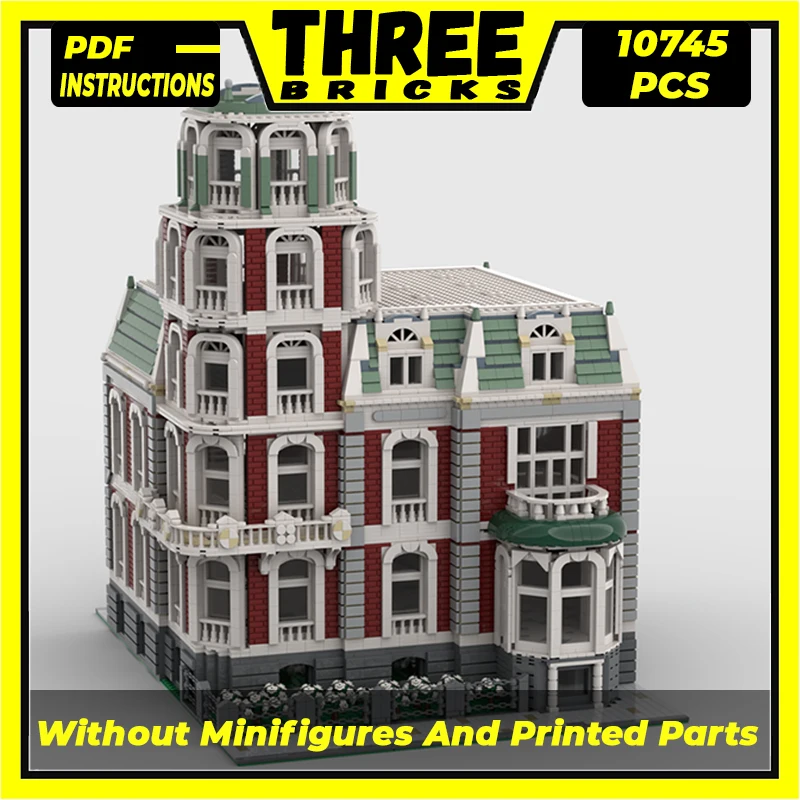 

Moc Building Blocks Modular Street View City Mansion Technical Bricks DIY Assembly Construction Toys For Childr Holiday Gifts