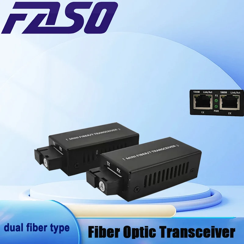Mini Gigabit 10/100/1000M A/B SC Single Fiber Ethernet Fiber Optic Switch Media Converter Optical Fiber Transceiver 1 piece