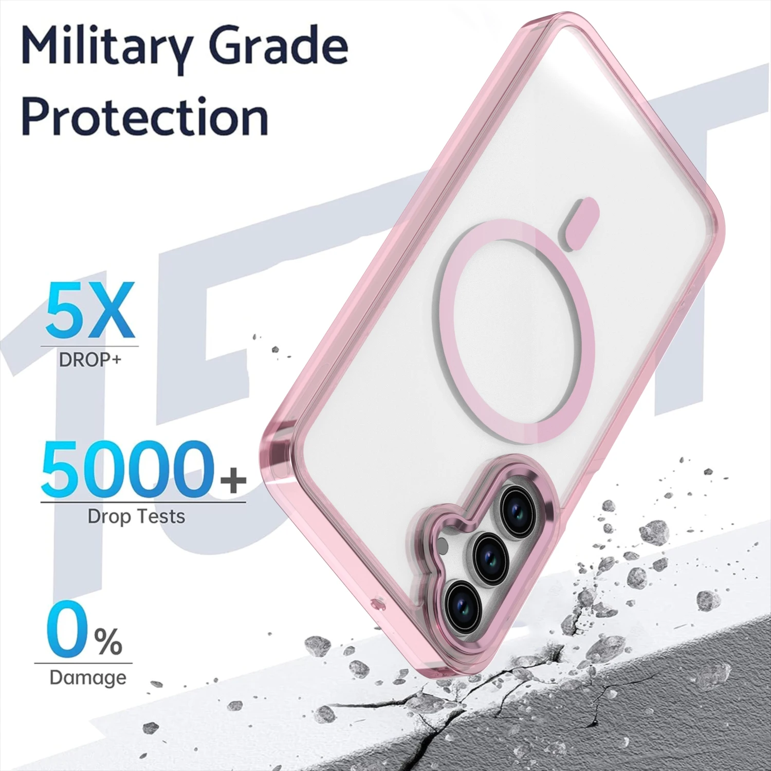 Clear Magnetic Phone Case, Shockproof Slim Protective Cover with MagSafe Compatibility