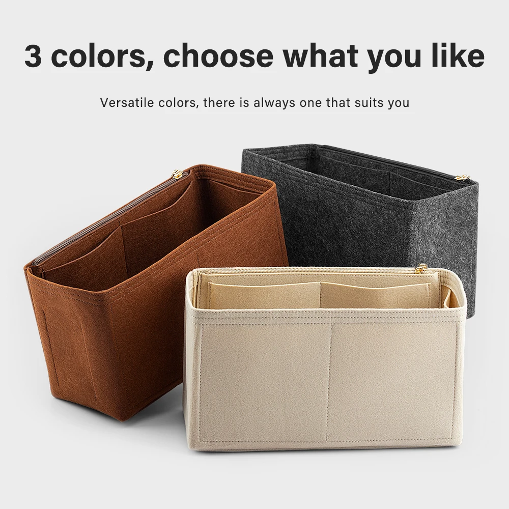 Purse Organizer Insert For Handbag Felt Bag Organizer For PU Classic Inner  Portable Makeup Bag Cosmetic Make Up Accessories Tote Bag For Teen Girls  Women College Students Rookies & White-collar Workers