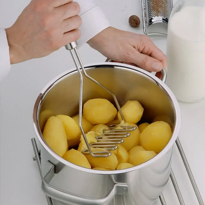 Potato Masher Stainless Steel Potato Masher Potato Crusher Wave Shape Cutter Kitchen Accessories Gadget Cooking Tools Mashed