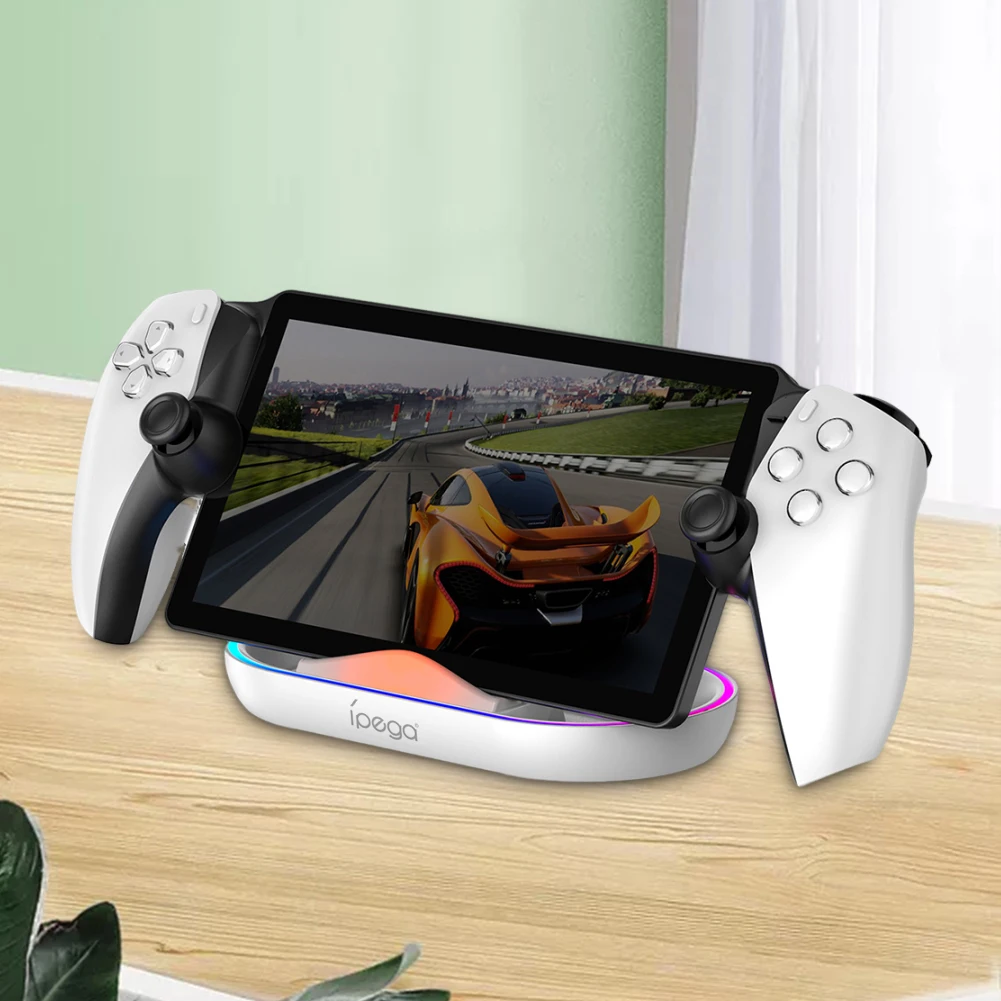 Charging Dock for PS5 Portal Game Console Stand Holder with Charging Cable RGB Light Charger Station for Sony PlayStation Portal