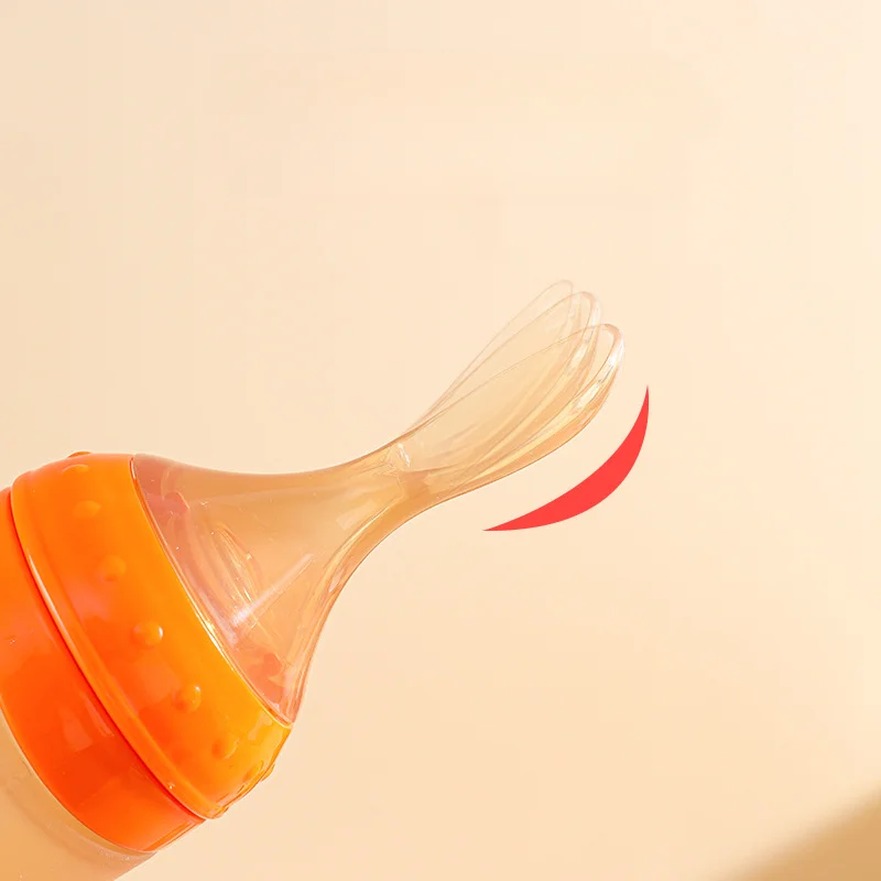 Convenient Baby Silicone Squeeze Feeding Spoon Soft and Flexible Spoon for Effortless Baby Food Feeding