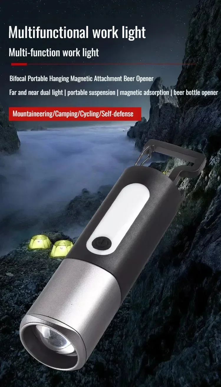 Description Picture 2 of itemSmall mini portable outdoor mobile high light power rechargeable super bright far shot led strong light flashlight