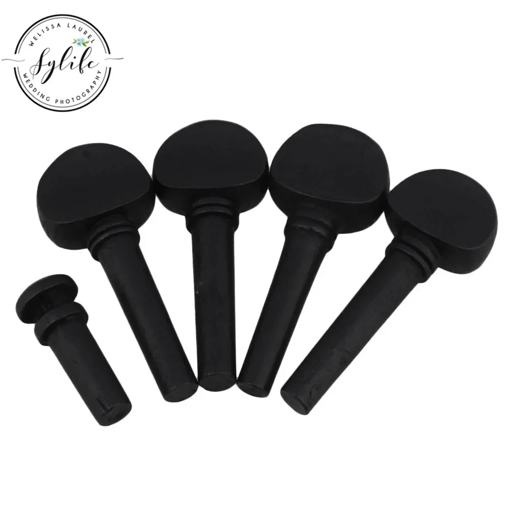Black Ebony 1/2 Violin Tuning Pegs with Tail End Pin 51 x 20mm