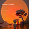LED Seven Colors Light Sunset Light Astronaut Light Rainbow Projection Night Light 360Degree Rotation Rechargeable Ambient Light 5