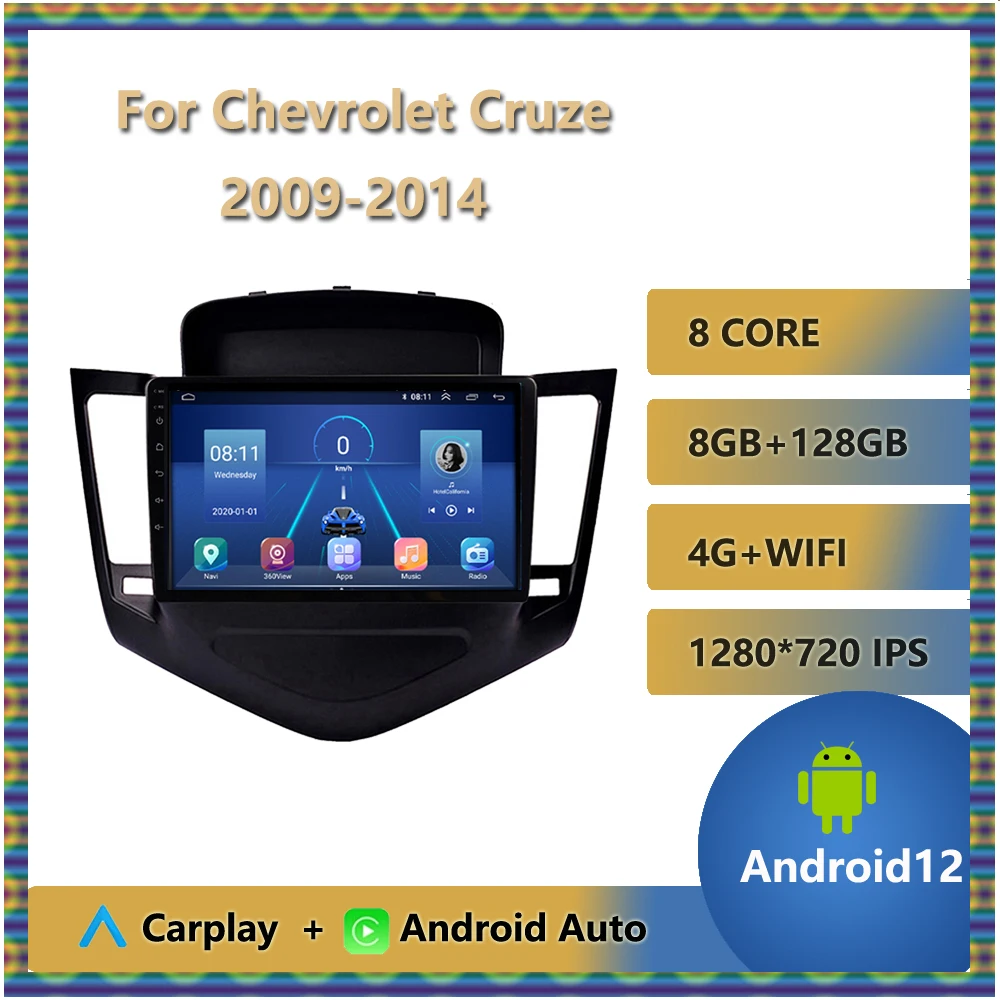 

For Chevrolet Cruze 2009 - 2014 Car Radio Multimedia System Player Stereo GPS Navigation Carplay DSP QLED Android auto Bluetooth