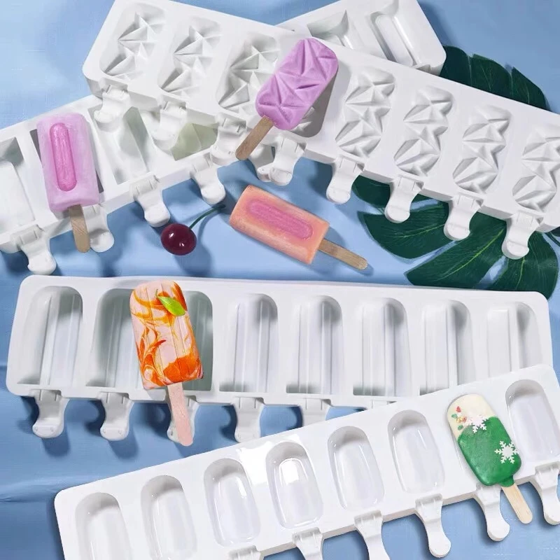 WKNGM Large Silicone Popsicle Molds Set - 3 Molds With Lids, 100 Sticks & Bags, Pink - View #9