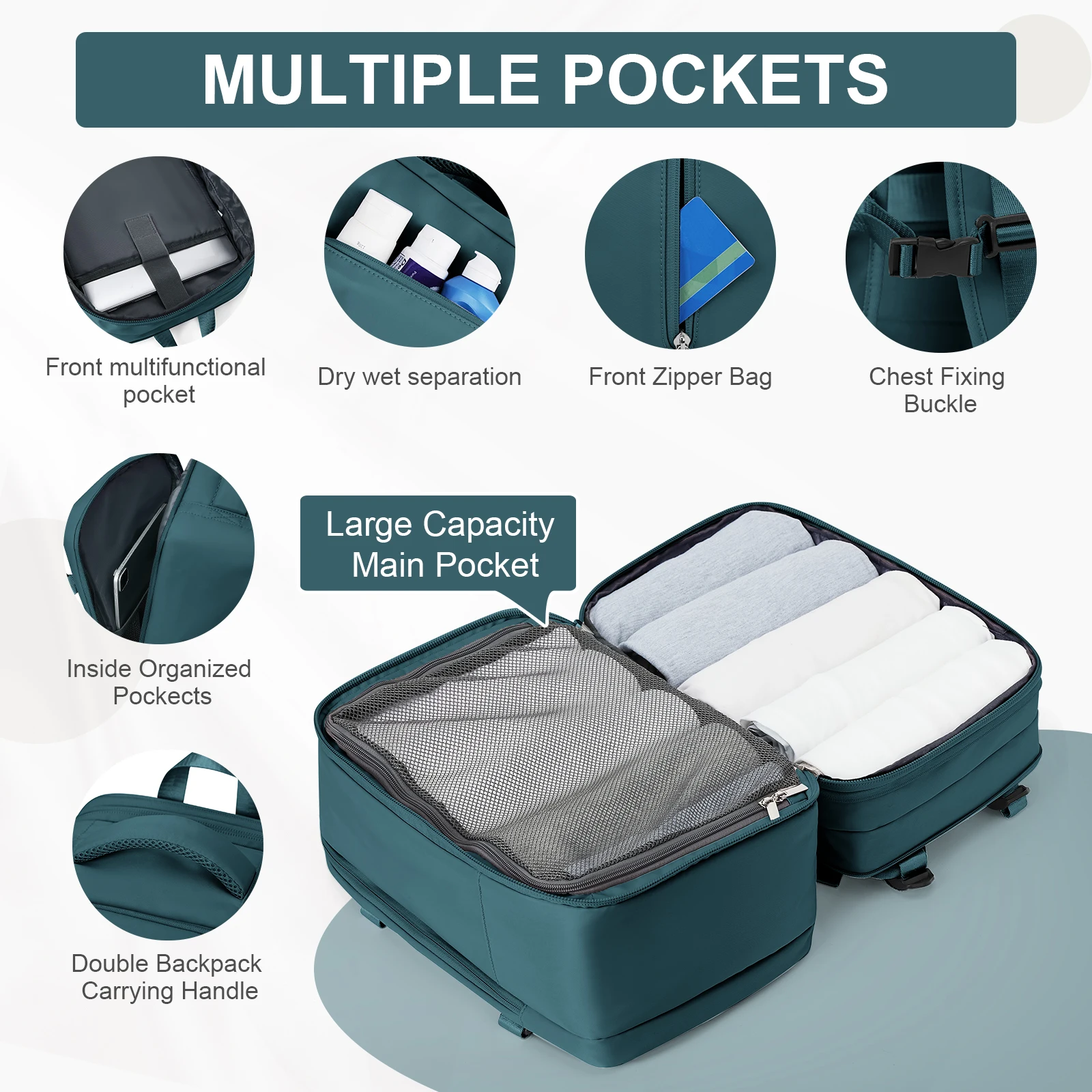 rucksack Hand Luggage Backpack Business Laptop Bag College Travel Backpack Waterproof Carry on Cabin mochila ryanair 40x20x25