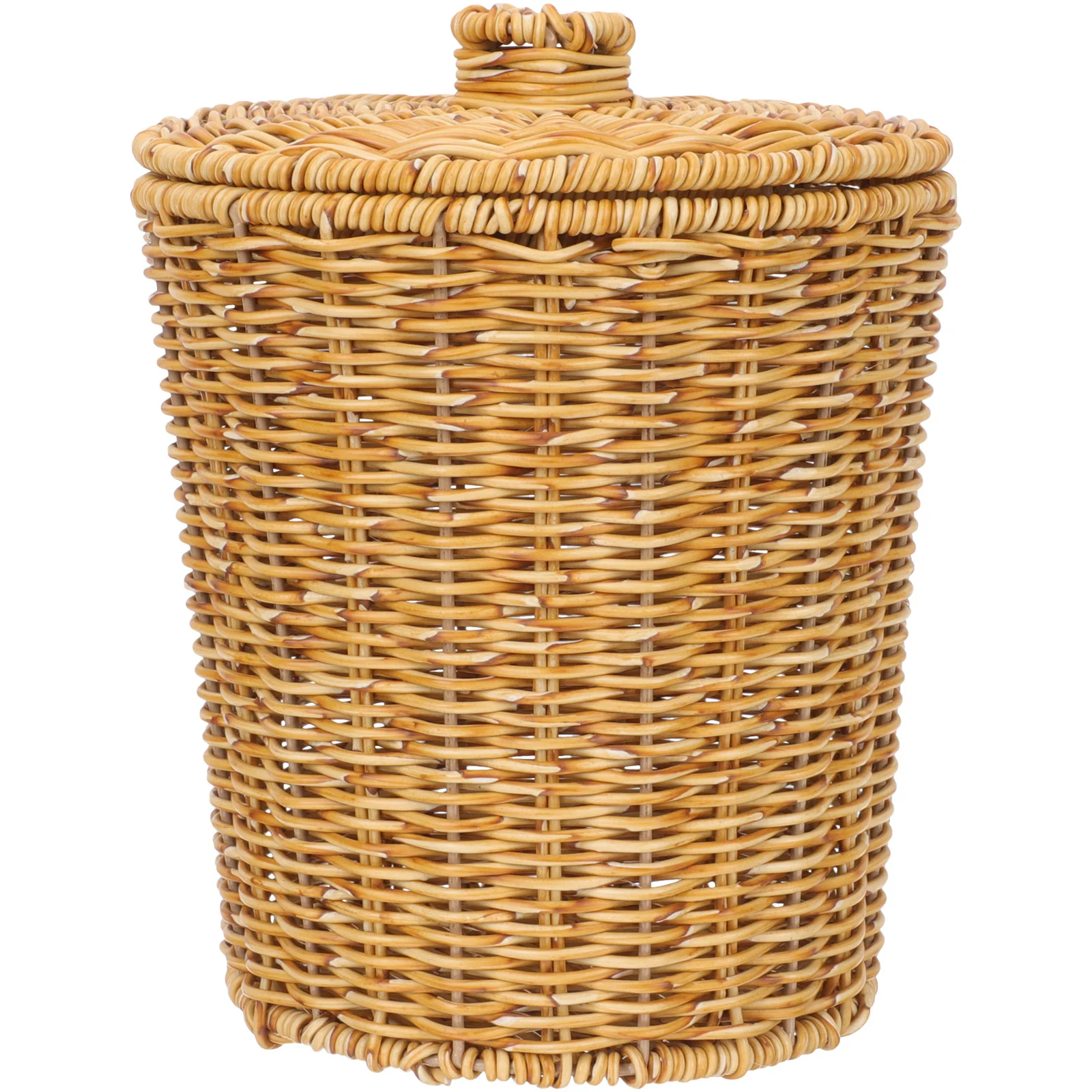 

Storage Weaving Basket Plant Bedroom Garbage Woven Can Simple Trash Vase Imitation Rattan Baskets Household