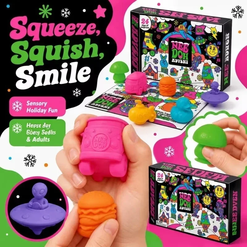 2027 Christmas Countdown Fidget Advent Calendar, Squishy Surprise Sensory Toy, Party Favor Gift for Adults