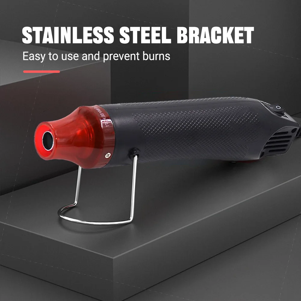 Hot Air Gun Heat Gun Mini Hot Air Gun Eurocode Plug 220V Thermal Power Tool 300W Thermal Shrinkage Process Blower Support Seat