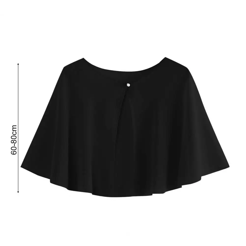 Women Shawl Solid Color Front Buttons Closure Chiffon Shawl Loose Type Perspective Anti-UV Women Cape Clothing Accessories women shawl