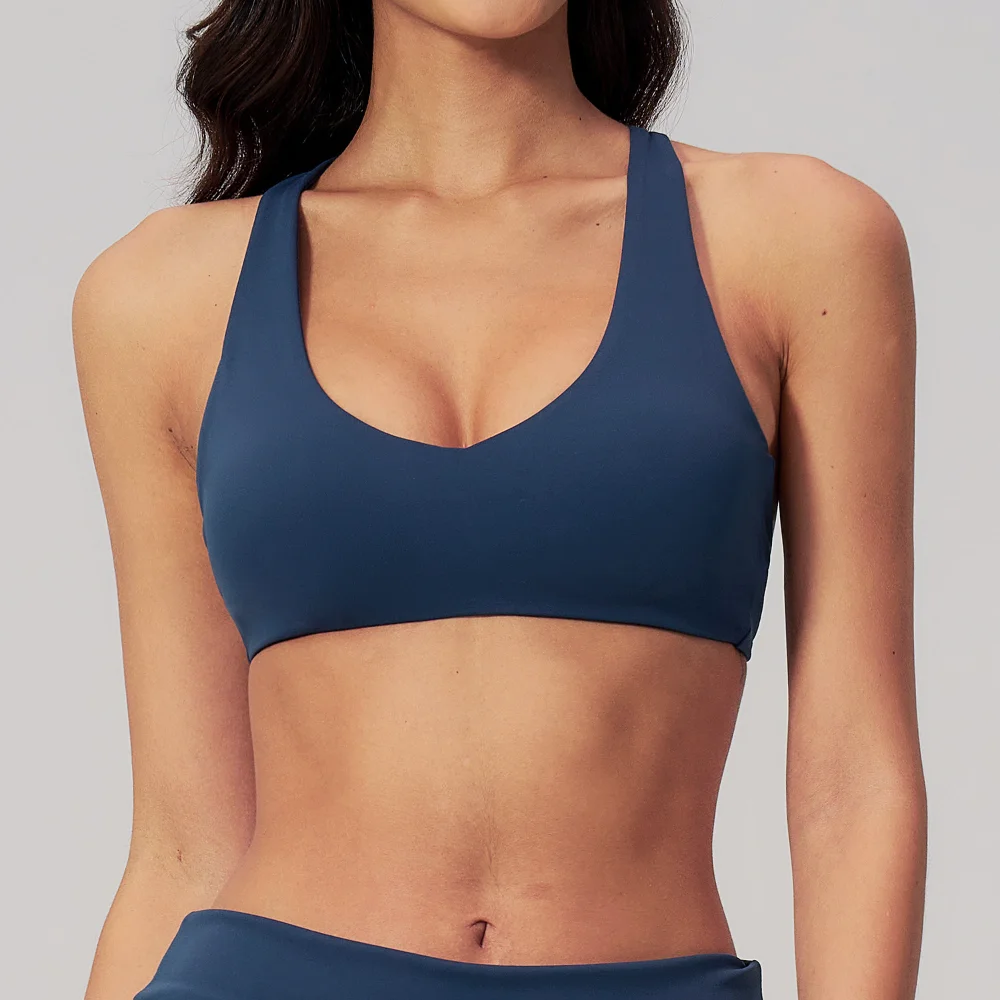 Yoga Bra High Elasticity Cross Back Crop Top Women Gym Yoga Athletic Tight Workout Jog Sports Underwear Soft With Chest Pad Top 5