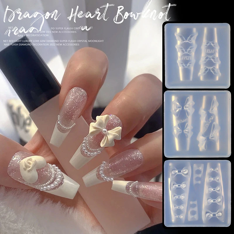 

Misscheering Manicure Die for Nail Art Design Bow DIY Nail Accessories Silicone Three-dimensional Relief Decorative Carving Tool