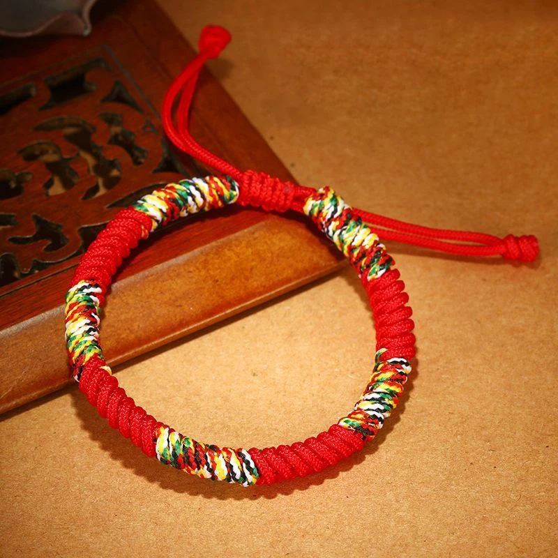 Tibetischer Buddhismus Glücksarmband Unisex geflochten verstellbar King Kong Knoten rote Schnur Armbänder für Männer Frauen Paar Pulsera – Detail 5