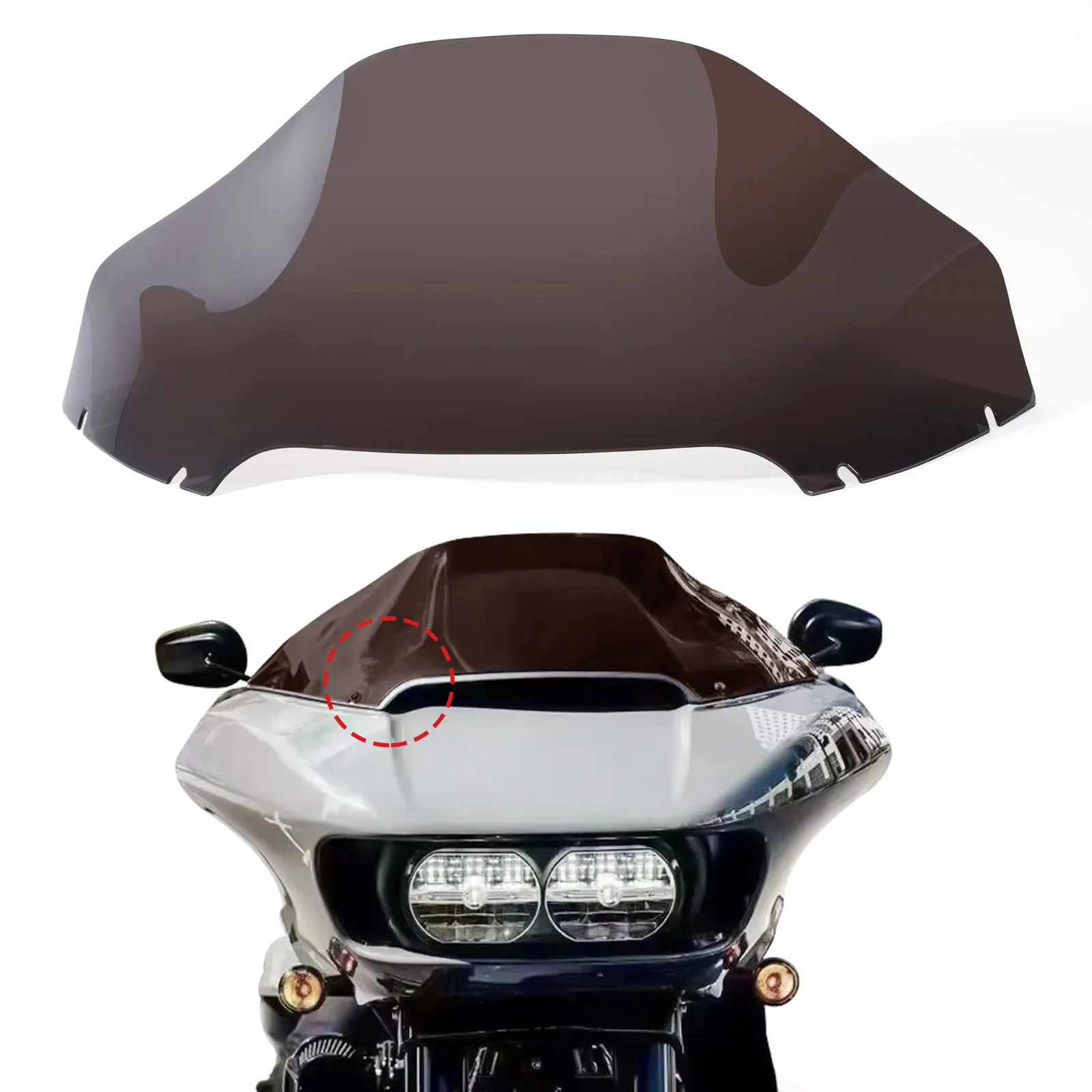 

13" Motorcycle Windshield Fairing Windscreen Wind Deflector For Harley Road Glide CVO Special FLTRXS Ultra FLTRUSE FLTRXSE