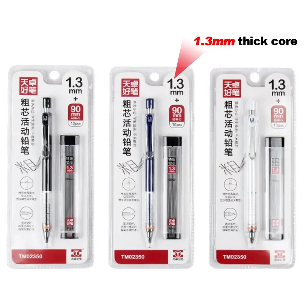 1.3mm Classic Machanical Pencil with Lead Set Plastic Automatic Pencil Writing Drawing Tools Stationery School Office Supplies 3