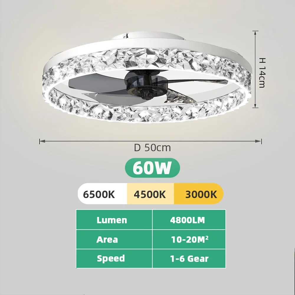 Ceiling Fans with Lights and Remote Low Profile chandelier fan Dimmable Fandelier LED Fan Light for Bedroom ceiling lighting fan