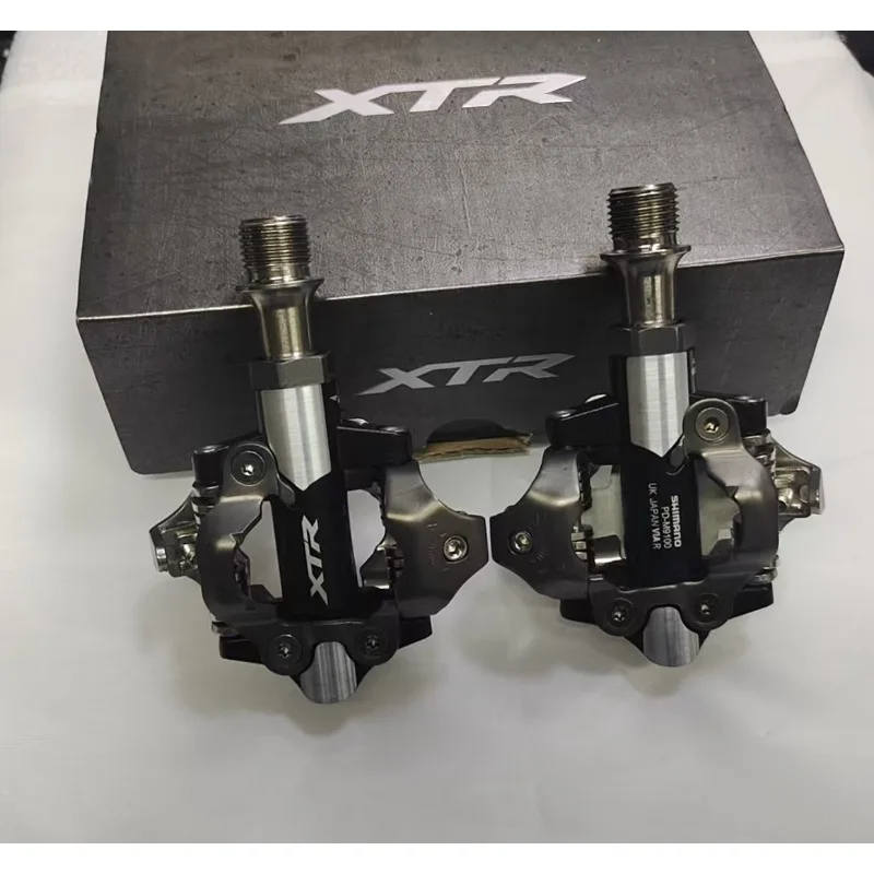 시마노 XTR M9100 SPD 산악 자전거 페달 - 레이스 베어링 클릿 세트가 포함된 셀프 락킹 방식, 사이클링 및 레이싱용