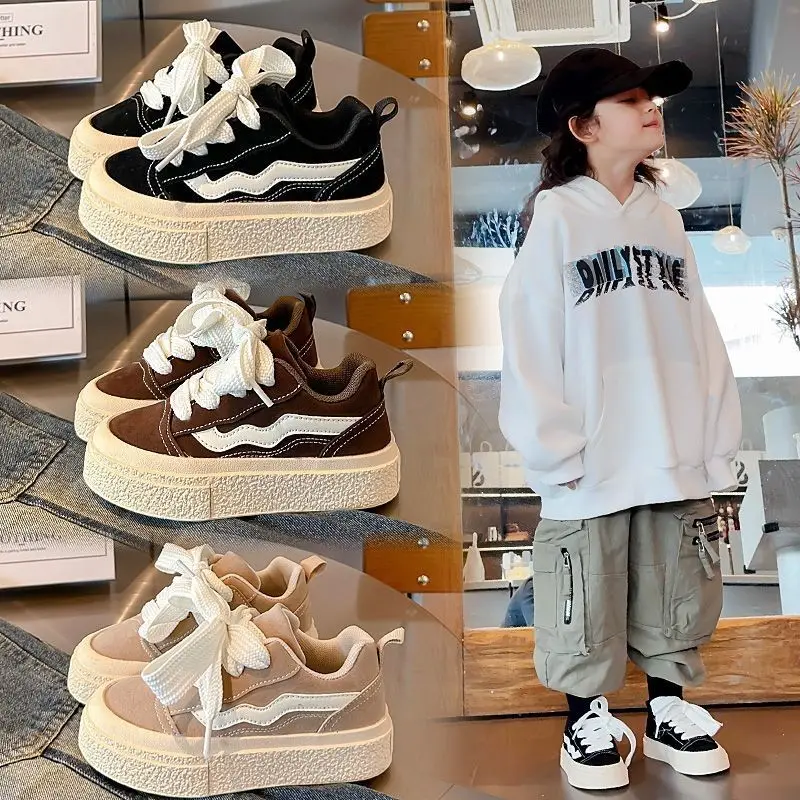 Autumn New Breathable Girls Canvas Shoes Boys Baby Big Children Biscuit Bottom Children\'s School Performance Shoes Girls Shoes