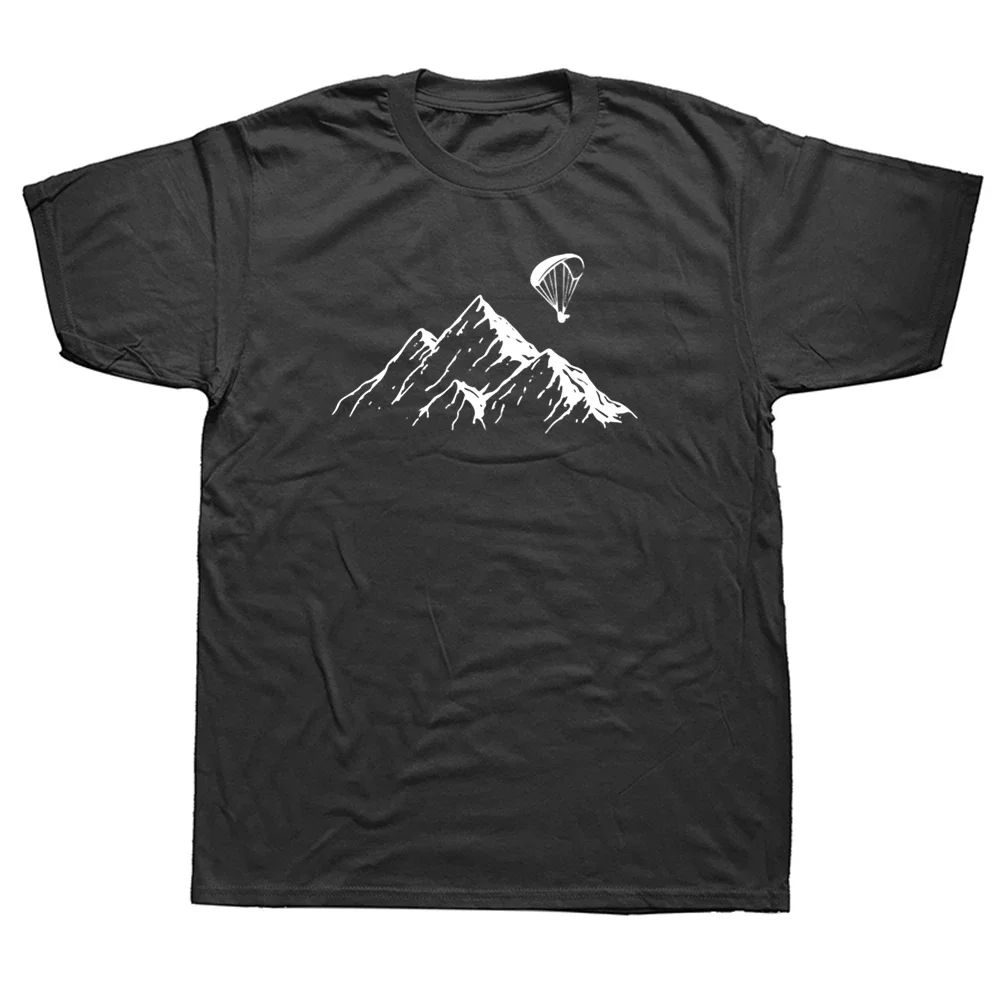 Lustige Paraglider Berge T Shirt Fallschirm Paragliding Liebhaber Grafik Baumwolle Streetwear Kurzarm T-shirt Herren Kleidung