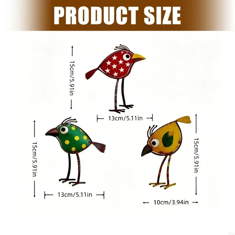 รูปสินค้า Bird Garden Stakes 3 ชิ้น งานศิลปะกลางแจ้ง ตกแต่งสวนสวย