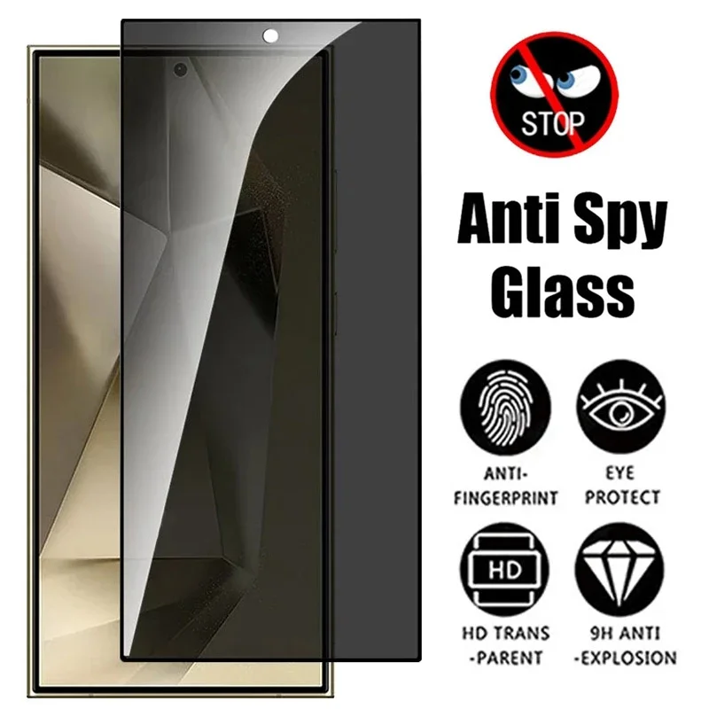 

3PCS Privacy tempered glass for Samsung Galaxy S24 ultra S24 plus fingerprint unlocking anti-spy screen protector s24ultra glass